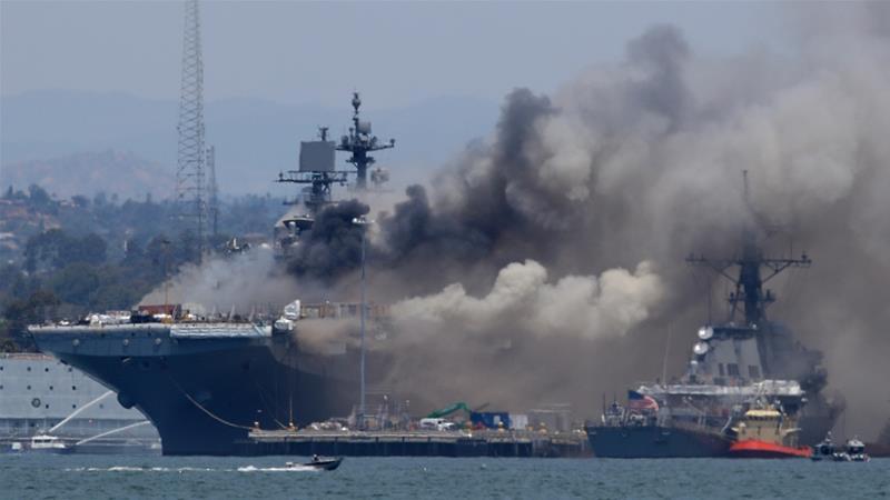 fire on us Navy ship image
