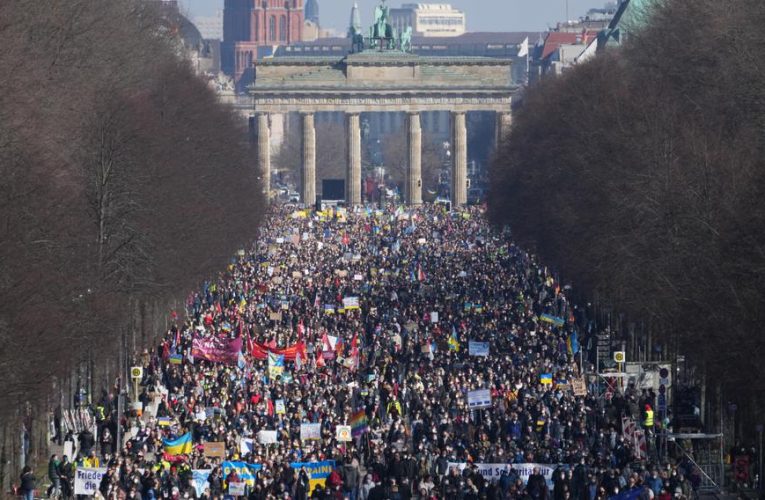 Anti-war protests across Europe, small rallies in Russia